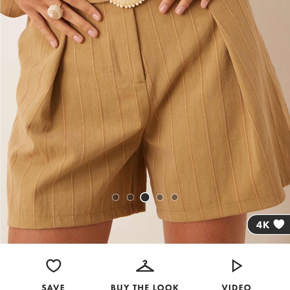 ASOS Tan Pinstripe Blazer Top - Picture 2 of 2